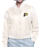 Indiana Pacers Printed Logo Satin Varsity Jacket