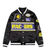 Indiana Pacers Rally Drive Black Satin Jacket