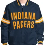 Indiana Pacers Scout Navy Varsity Satin Jacket