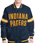 Indiana Pacers Scout Navy Varsity Satin Jacket