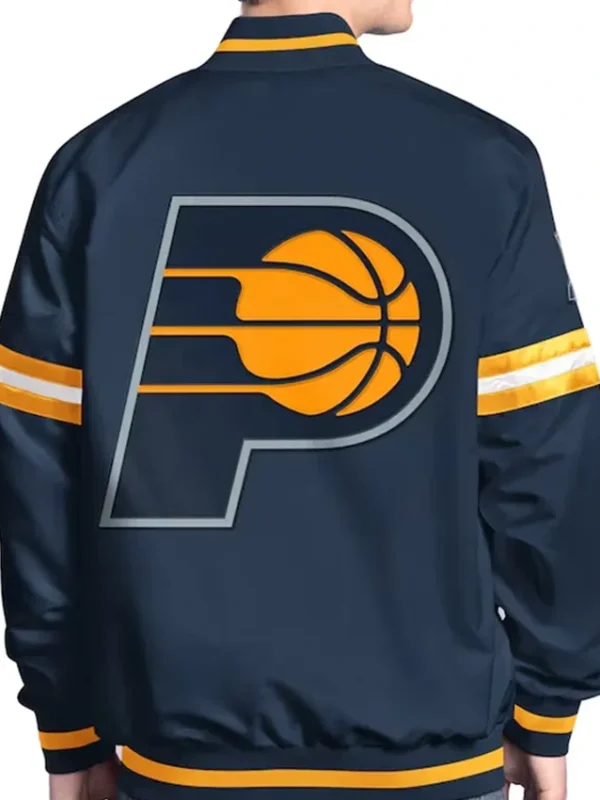 Indiana Pacers Scout Navy Varsity Satin Jacket