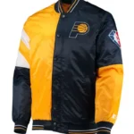 Indiana Pacers Starter Yellow and Blue Satin Jacket