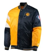Indiana Pacers Starter Yellow and Blue Satin Jacket