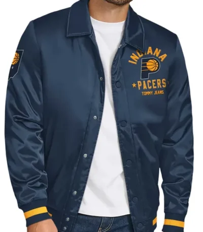 Indiana Pacers Stitch Applique Navy Jacket