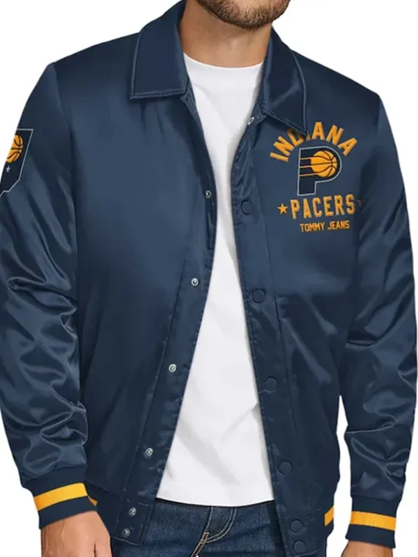 Indiana Pacers Stitch Applique Navy Jacket