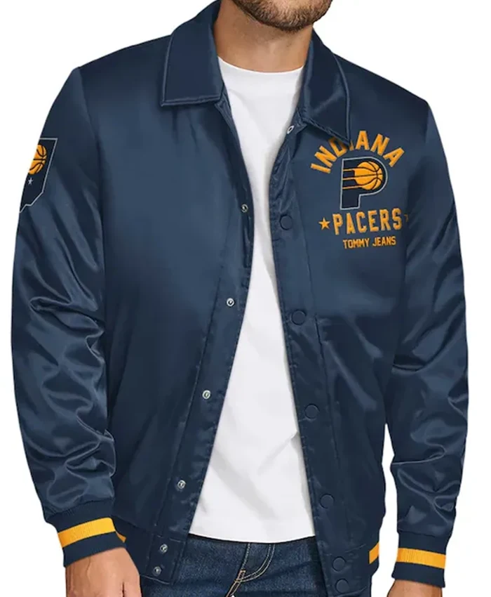 Indiana Pacers Stitch Applique Navy Jacket Indiana Pacers Stitch Applique Navy Jacket