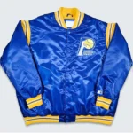 Indiana Pacers Teddy Royal Satin Varsity Jacket