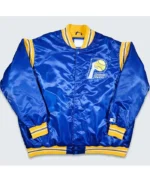 Indiana Pacers Teddy Royal Satin Varsity Jacket