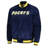 Indiana Pacers Throwback Wordmark Navy Satin Jacket