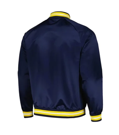 Indiana Pacers Throwback Wordmark Navy Satin Jacket