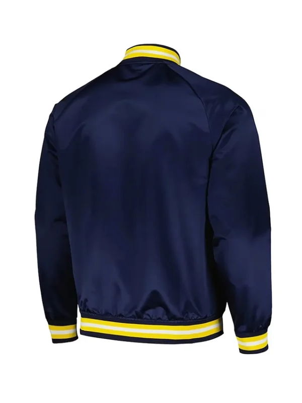 Indiana Pacers Throwback Wordmark Navy Satin Jacket