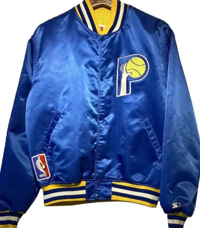 Indiana Pacers Vintage Style Royal Satin Jacket