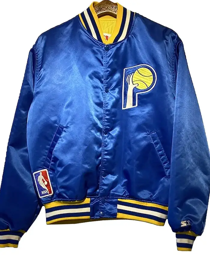 Indiana Pacers Vintage Style Royal Satin Jacket Indiana Pacers Vintage Style Royal Satin Jacket