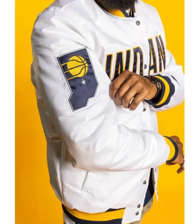 Indiana Pacers X White Satin Jacket