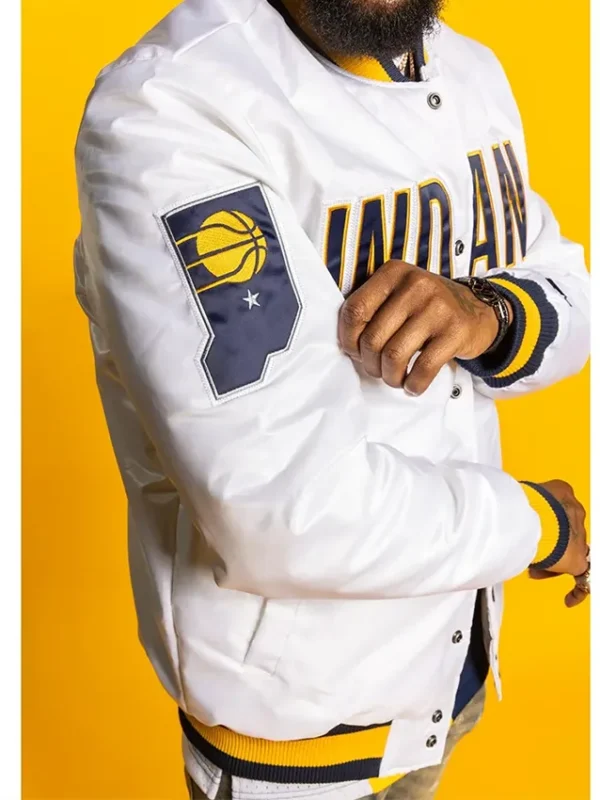 Indiana Pacers X White Satin Jacket