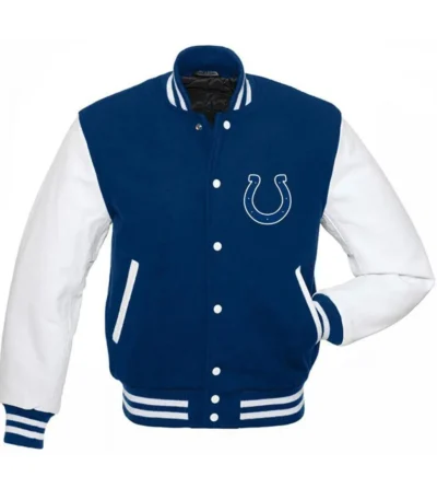 Indianapolis Colts Blue and White Letterman Jacket