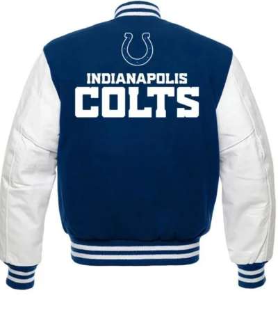 Indianapolis Colts Blue and White Letterman Jacket