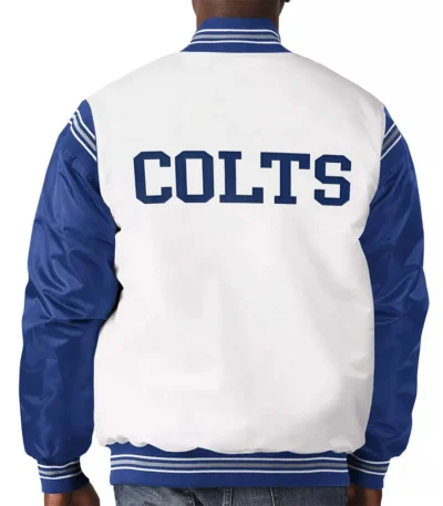 Indianapolis Colts Historic Logo Renegade Satin White-Royal Jacket