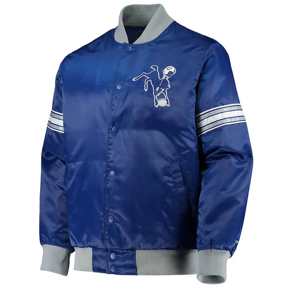 Indianapolis Colts Historic Logo Royal Blue Satin Jacket Indianapolis Colts Historic Logo Royal Blue Satin Jacket