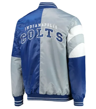 Indianapolis Colts Leader Varsity Royal-Gray Satin Jacket