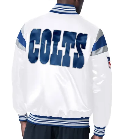 Indianapolis Colts Midweight White Satin Jacket