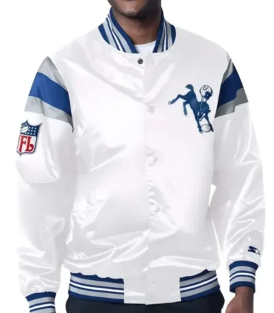 Indianapolis Colts White Satin Jacket