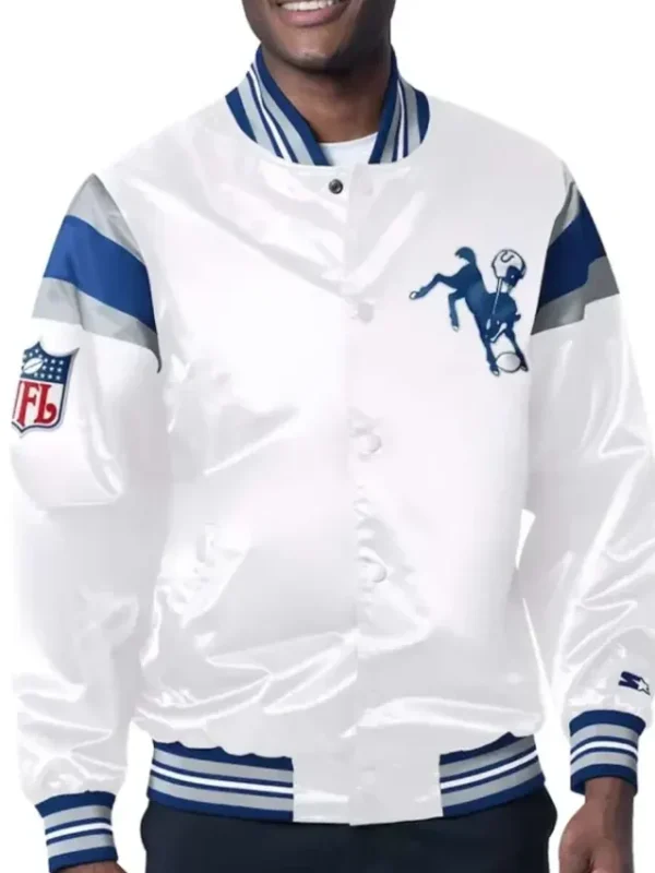 Indianapolis Colts White Satin Jacket