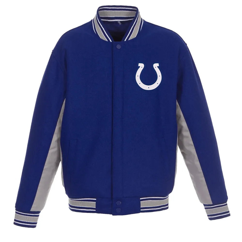 Indianapolis Colts Wool Gray and Royal Jacket Indianapolis Colts Wool Gray and Royal Jacket