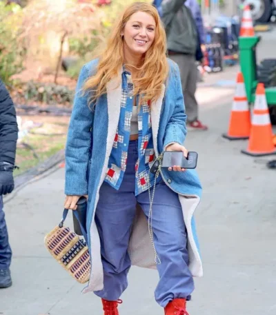Blake Lively It Ends with Us Denim Long Coat