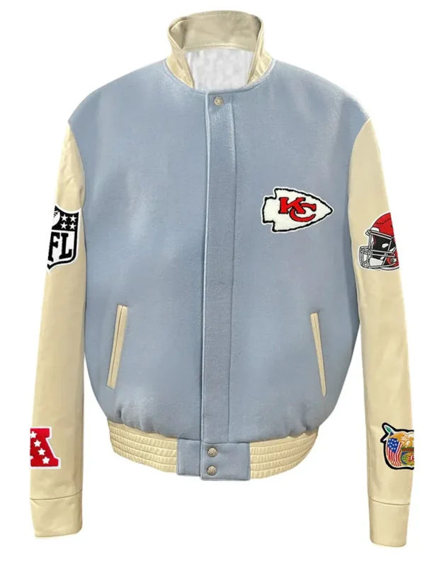JH Kansas City Chiefs Varsity Baby Blue Jacket