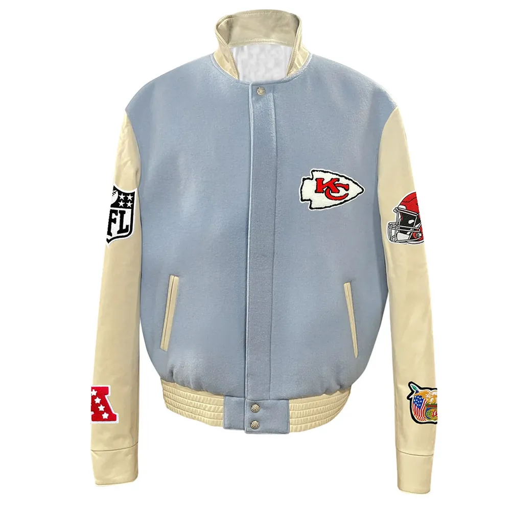 JH Kansas City Chiefs Varsity Baby Blue Jacket JH Kansas City Chiefs Varsity Baby Blue Jacket