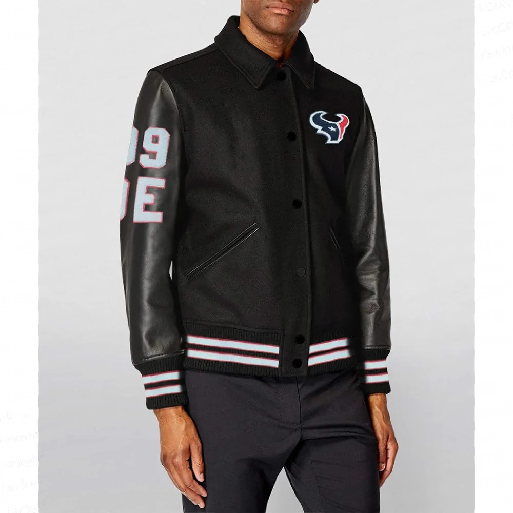 JJ Watt Houston Texas Varsity Black Jacket JJ Watt Houston Texas Varsity Black Jacket
