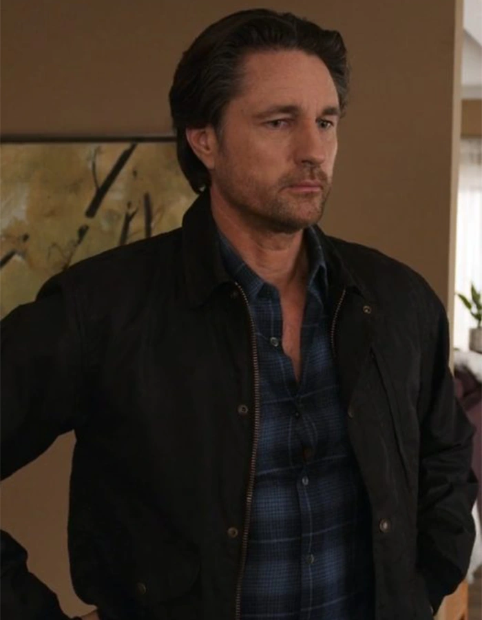 Jack Sheridan Virgin River Season 02 Black Cotton Jacket Jack Sheridan Virgin River Season 02 Black Cotton Jacket