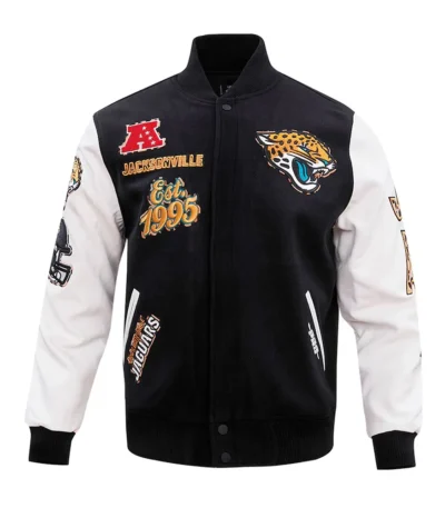 Jacksonville Jaguars Animal Patches Black Varsity Jacket