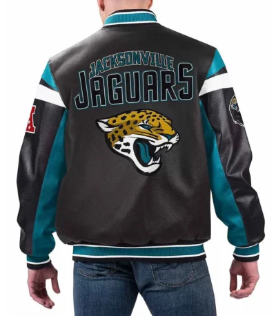 Jacksonville Jaguars Black Varsity Full-Zip Leather Jacket