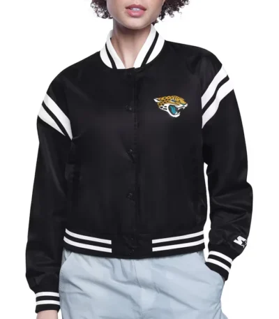 Jacksonville Jaguars Printed Logo Varsity Satin Jacket