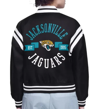 Jacksonville Jaguars Printed Logo Varsity Satin Jacket