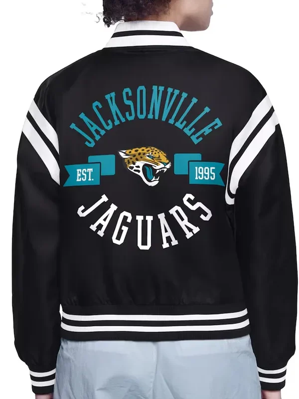 Jacksonville Jaguars Printed Logo Varsity Satin Jacket