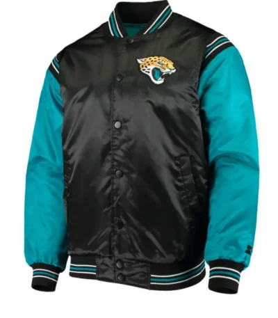 Jacksonville Jaguars Starter Black and Blue Satin Jacket