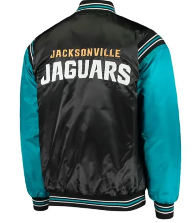 Jacksonville Jaguars Starter Black and Blue Satin Jacket