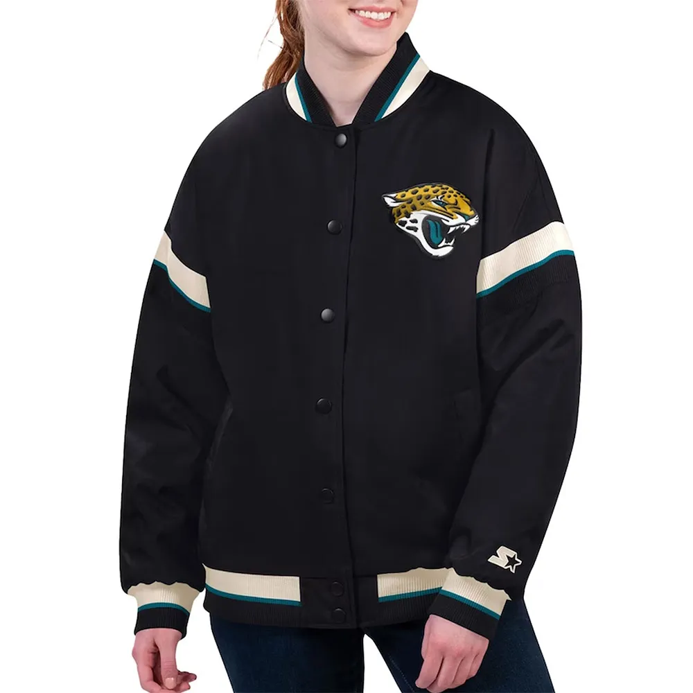 Jacksonville Jaguars Tournament Black Varsity Jacket Jacksonville Jaguars Tournament Black Varsity Jacket