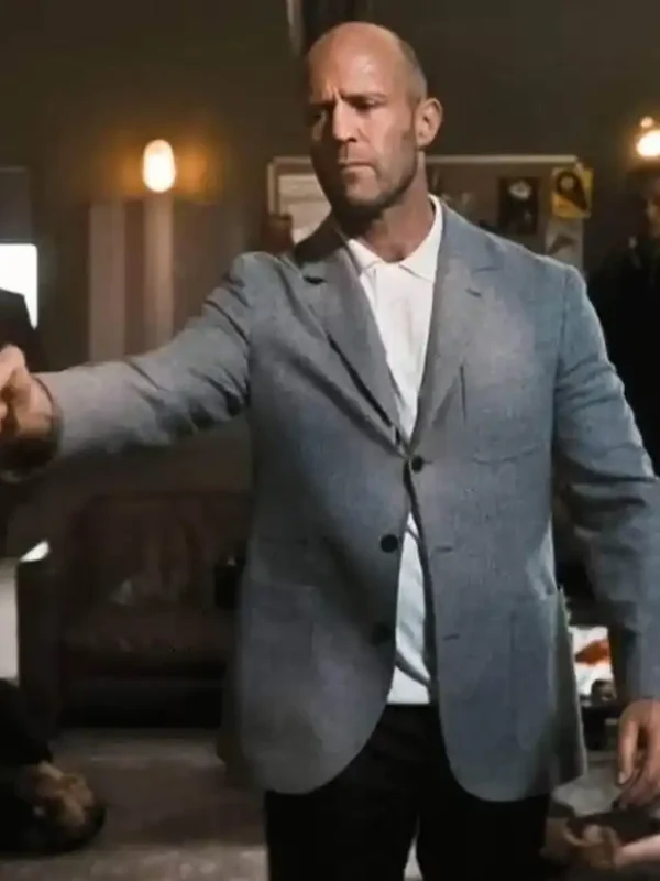 Jason Statham Wrath Of Man Grey Suiting Fabric Blazer