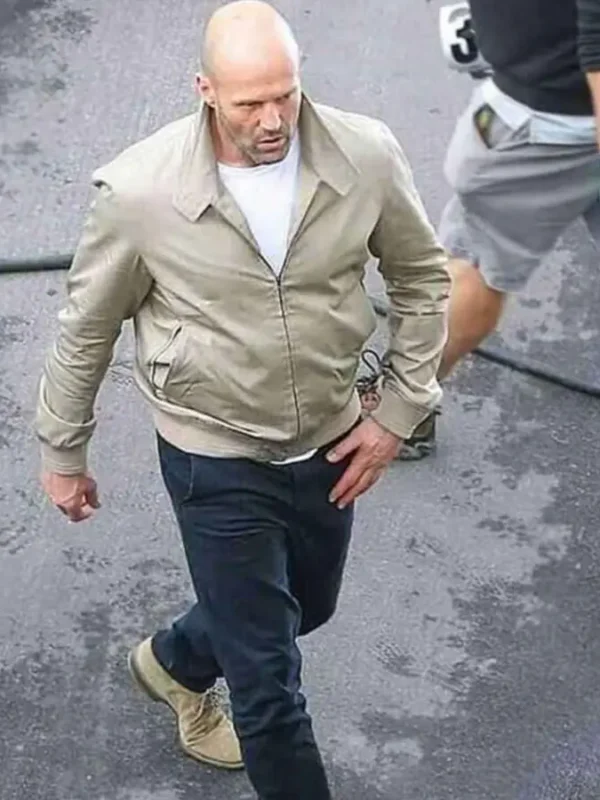Jason Statham Wrath of Man Beige Bomber Jacket