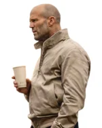 Jason Statham Wrath of Man Beige Bomber Jacket