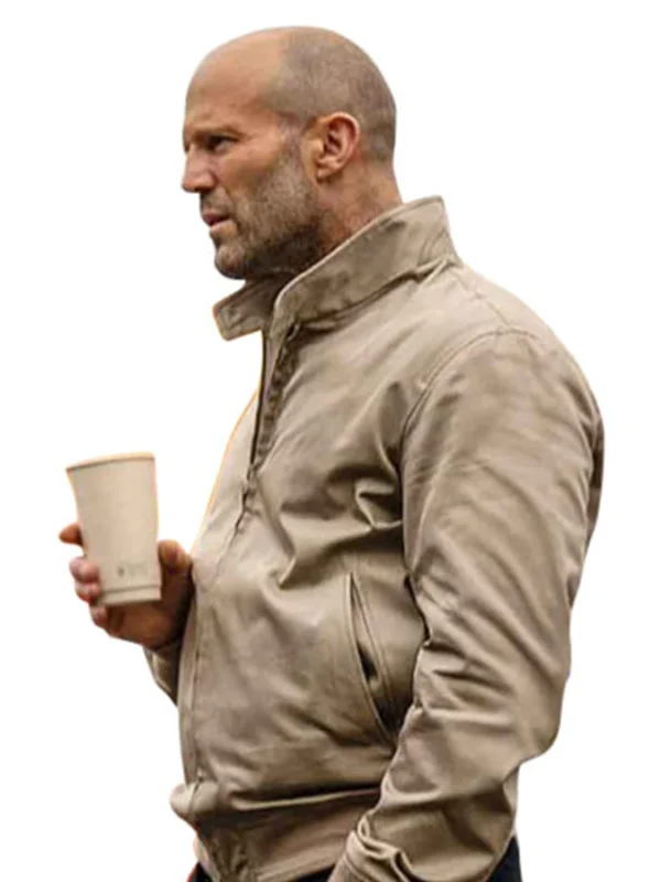 Jason Statham Wrath of Man Beige Bomber Jacket