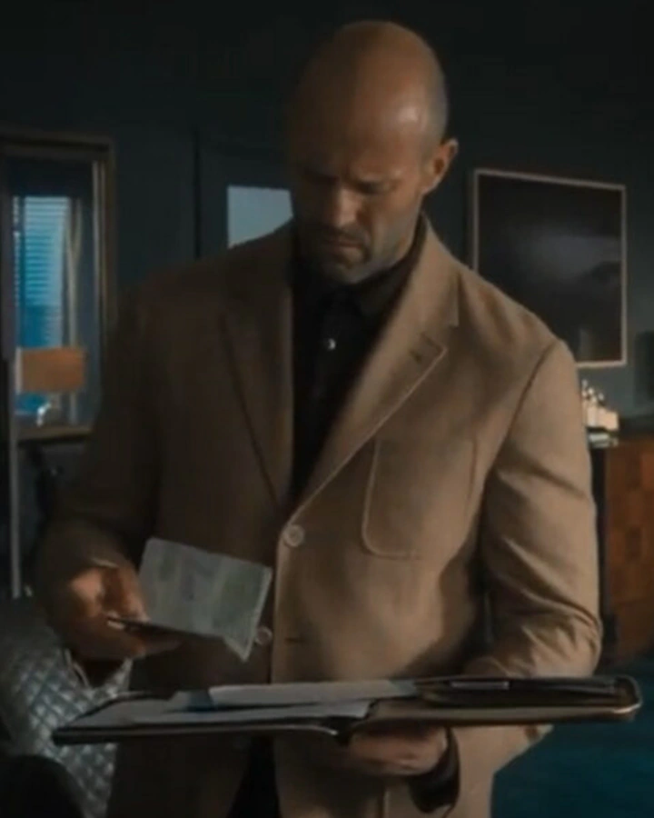 Jason Statham Wrath of Man Brown Cotton Blazer Jason Statham Wrath of Man Brown Cotton Blazer