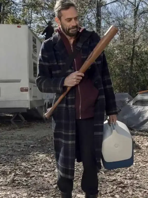 Jeffrey Dean Morgan The Walking Dead S10 Plaid Coat