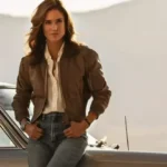 Jennifer Connelly Top Gun Maverick Satin Cropped Bomber Jacket
