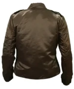 Jennifer Connelly Top Gun Maverick Satin Cropped Bomber Jacket