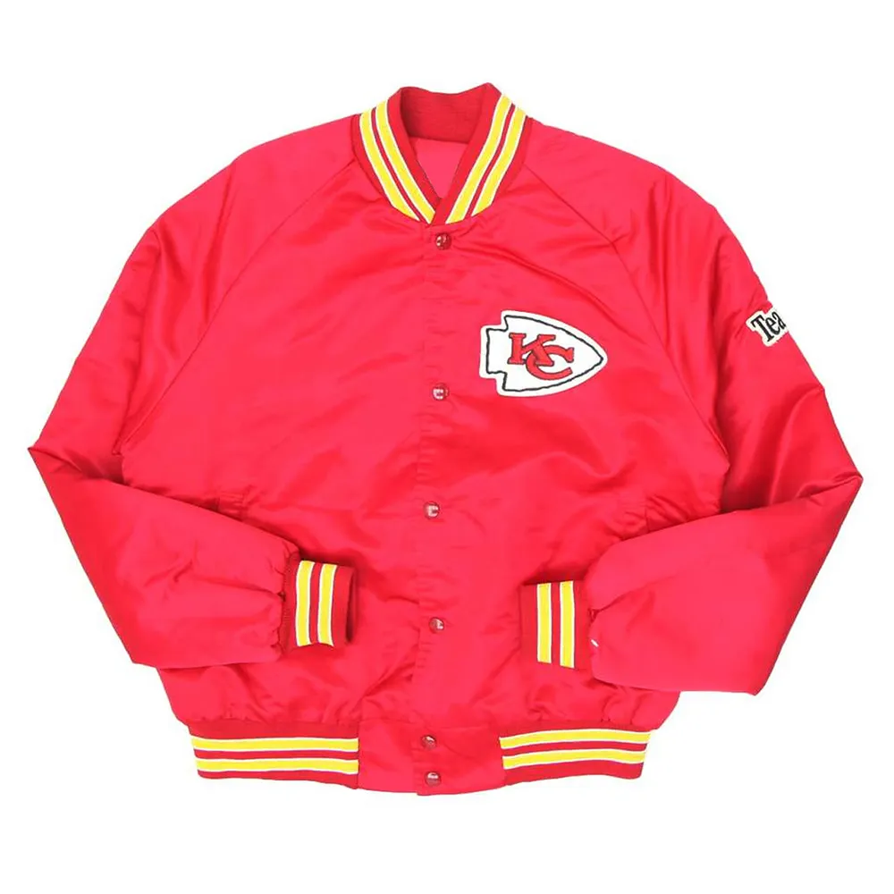 Kansas City Chief Team 1990s Red Bomber Jacket Kansas City Chief Team 1990s Red Bomber Jacket
